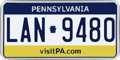 PA license plate LAN9480