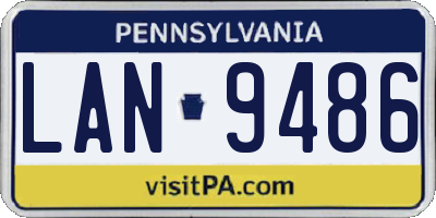 PA license plate LAN9486