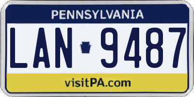 PA license plate LAN9487