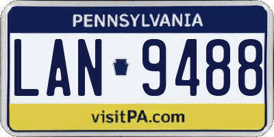 PA license plate LAN9488
