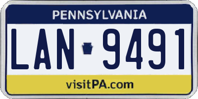 PA license plate LAN9491