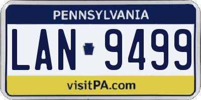 PA license plate LAN9499