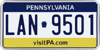 PA license plate LAN9501