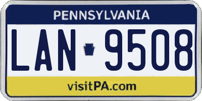 PA license plate LAN9508