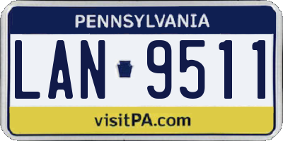 PA license plate LAN9511