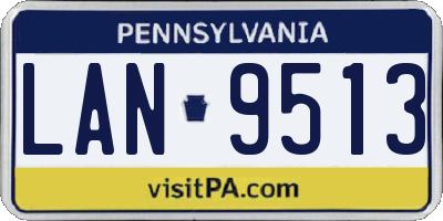 PA license plate LAN9513