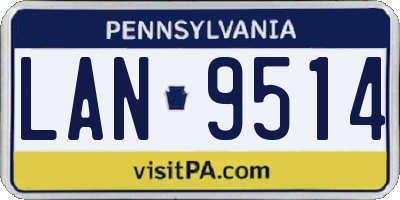 PA license plate LAN9514