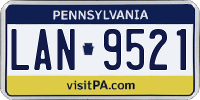PA license plate LAN9521