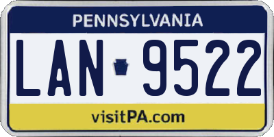 PA license plate LAN9522