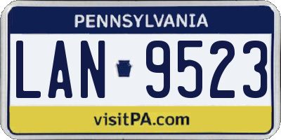 PA license plate LAN9523