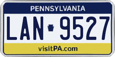 PA license plate LAN9527