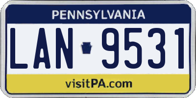 PA license plate LAN9531