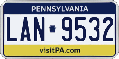 PA license plate LAN9532