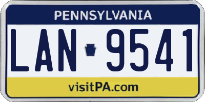 PA license plate LAN9541