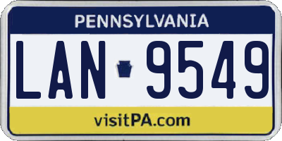 PA license plate LAN9549