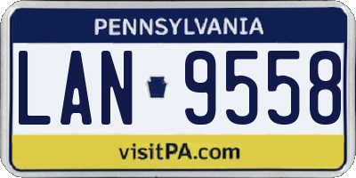 PA license plate LAN9558