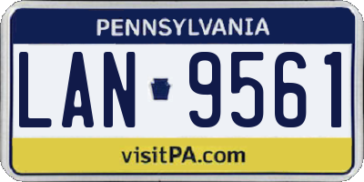 PA license plate LAN9561