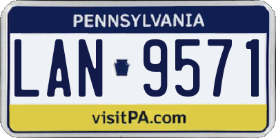 PA license plate LAN9571