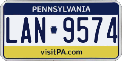 PA license plate LAN9574