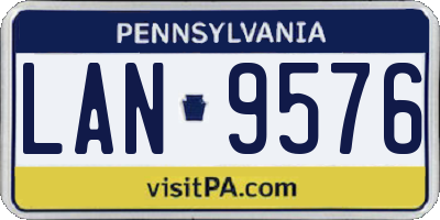 PA license plate LAN9576