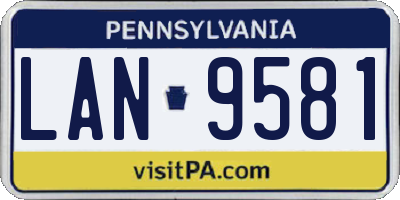 PA license plate LAN9581