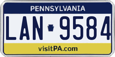 PA license plate LAN9584