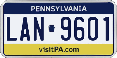 PA license plate LAN9601