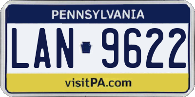 PA license plate LAN9622