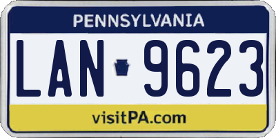 PA license plate LAN9623