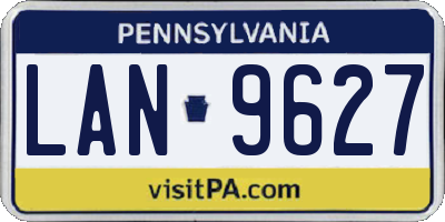 PA license plate LAN9627