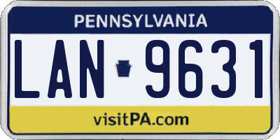 PA license plate LAN9631