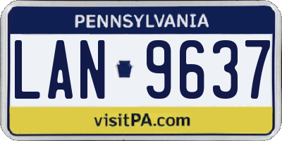 PA license plate LAN9637
