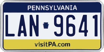 PA license plate LAN9641