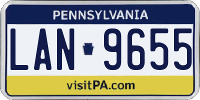 PA license plate LAN9655