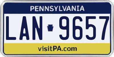 PA license plate LAN9657