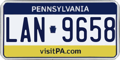 PA license plate LAN9658