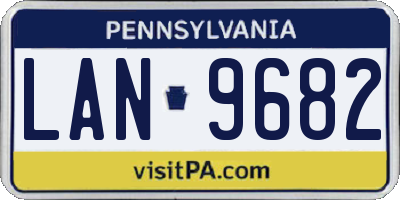 PA license plate LAN9682