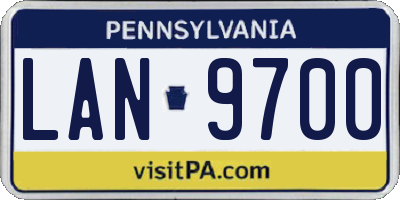 PA license plate LAN9700