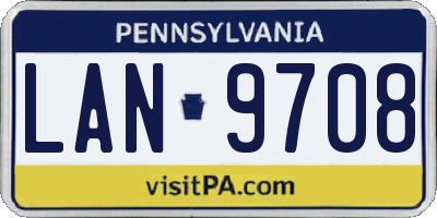 PA license plate LAN9708