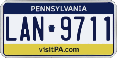 PA license plate LAN9711
