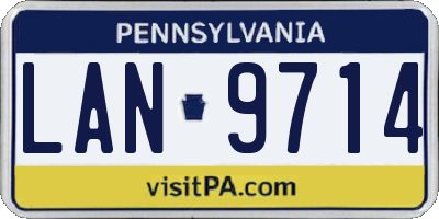 PA license plate LAN9714