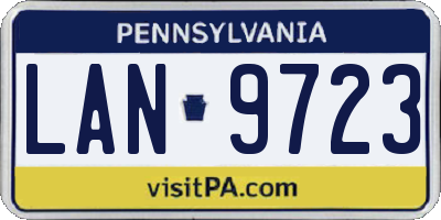 PA license plate LAN9723