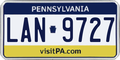 PA license plate LAN9727