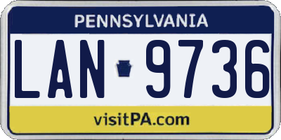 PA license plate LAN9736