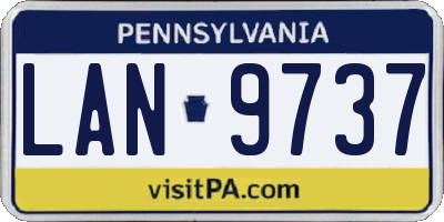 PA license plate LAN9737
