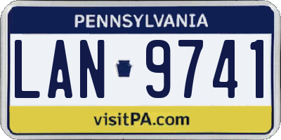 PA license plate LAN9741
