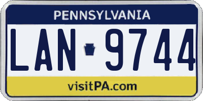 PA license plate LAN9744