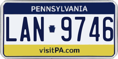 PA license plate LAN9746