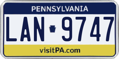 PA license plate LAN9747