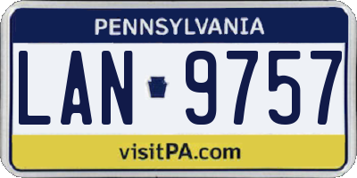 PA license plate LAN9757